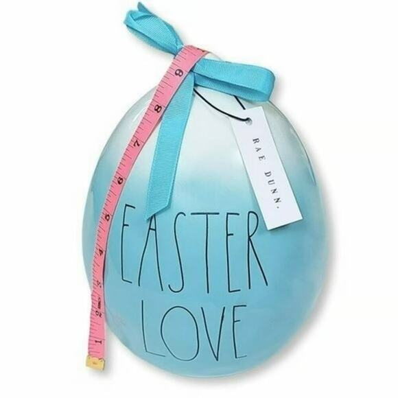 NWT Rae Dunn Home Decor 9.5in Ceramic Ombre Easter Love Egg - Picture 3 of 4